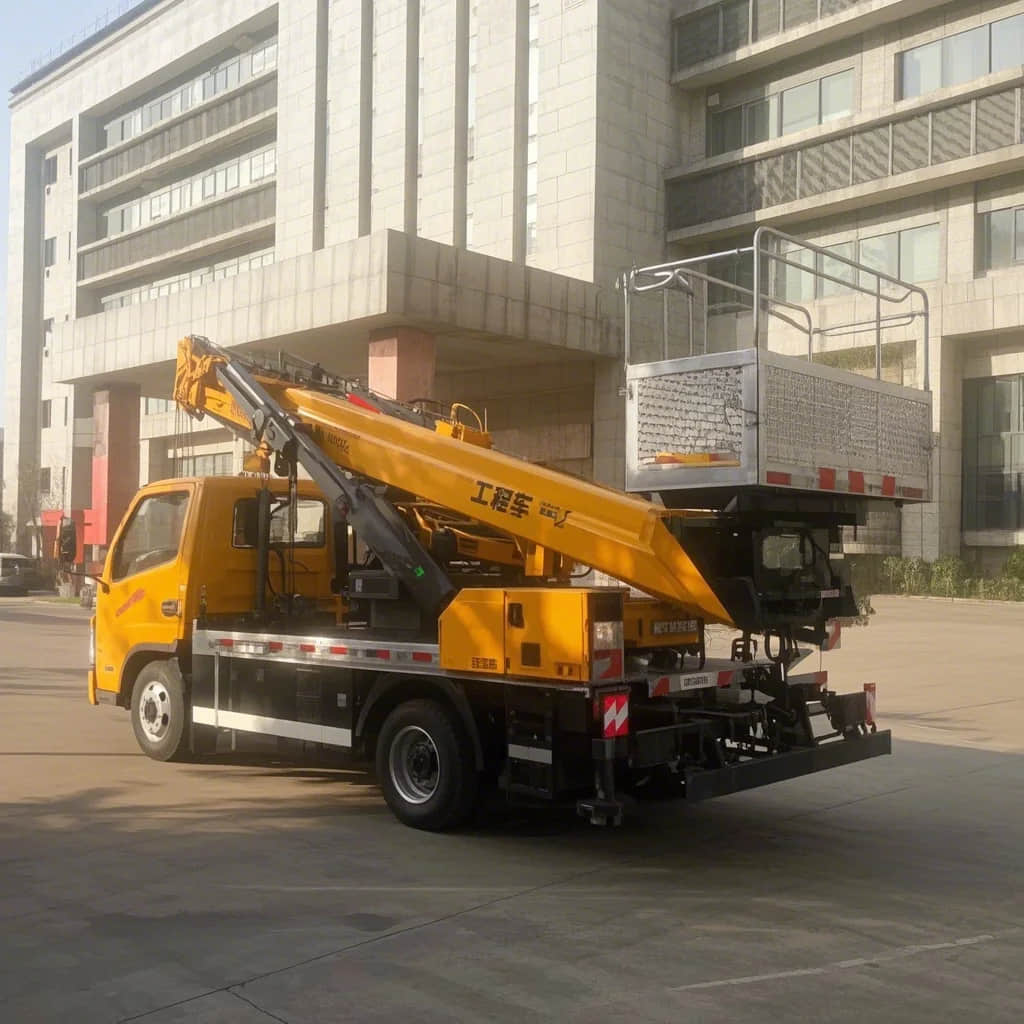 28M Telescopic AWP Stabilizing on Construction Slope