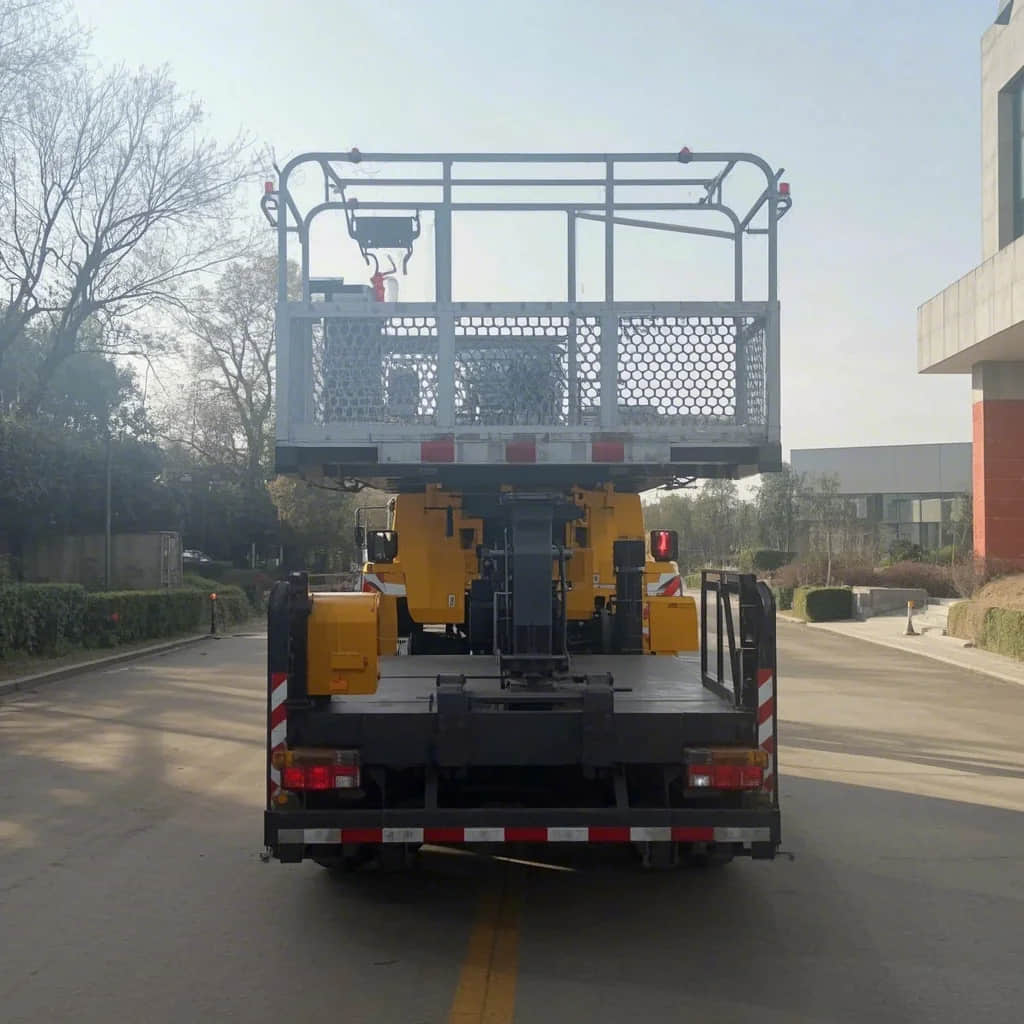 28M Telescopic AWP Stabilizing on Construction Slope